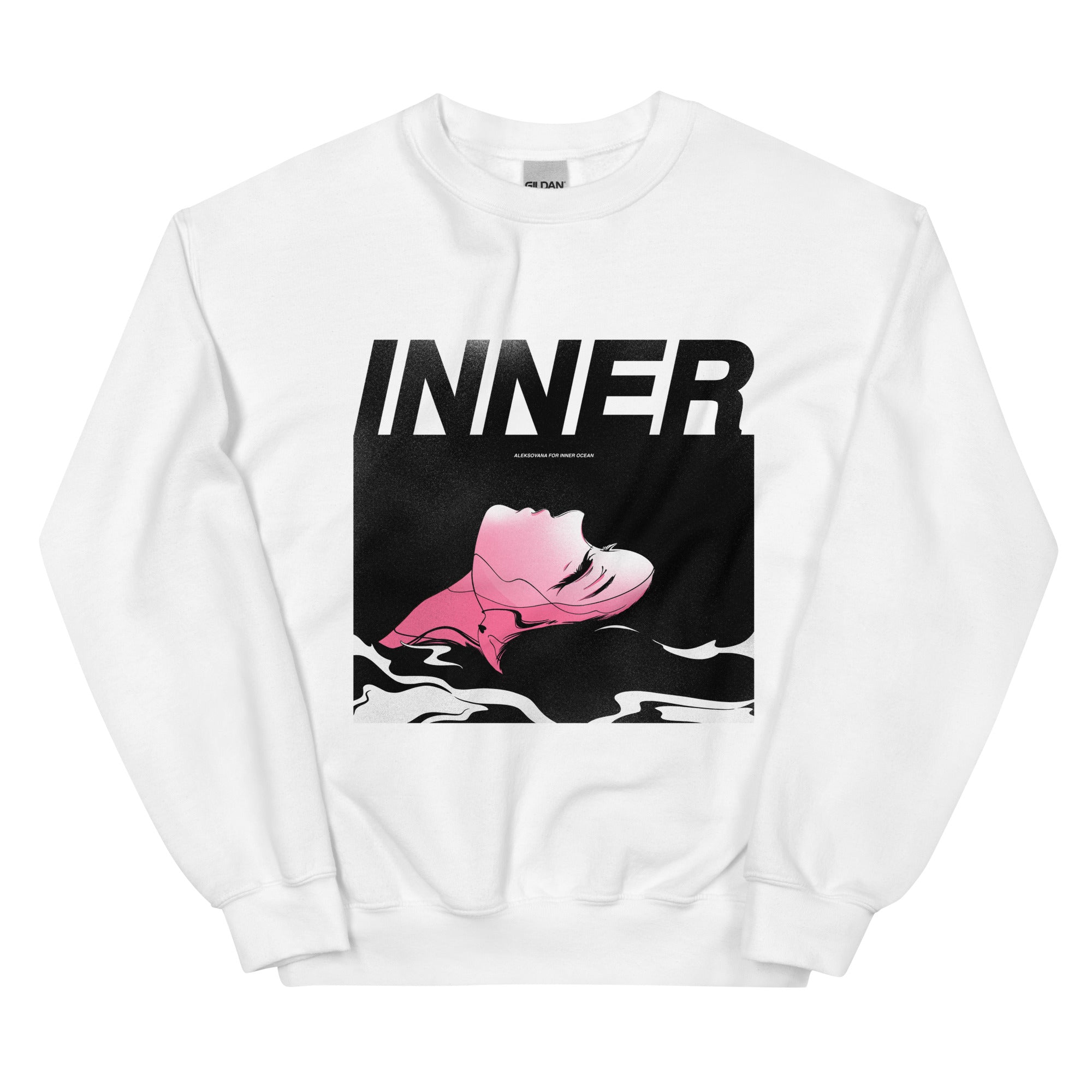 Aleksovana for Inner Ocean Crewneck (Black) - Inner Ocean Records