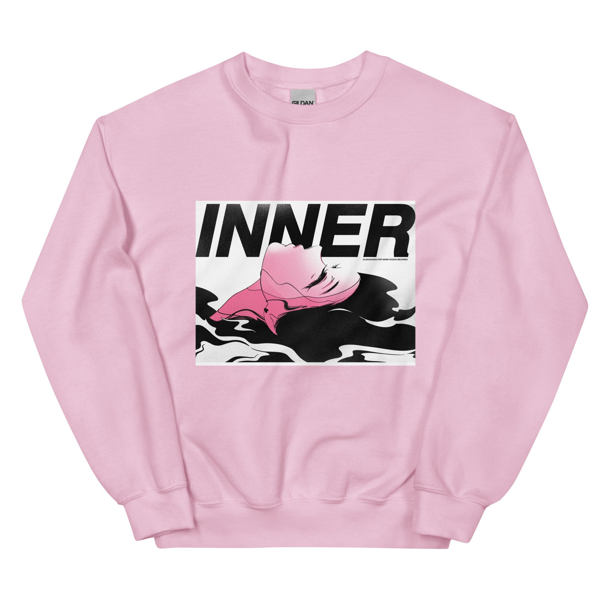 Aleksovana for Inner Ocean Crewneck (White) - Inner Ocean Records