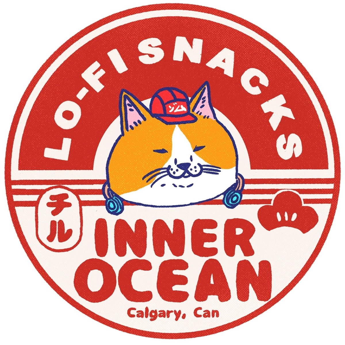 LOFI SNACKS MEW MEW TEE (RED) - Inner Ocean Records