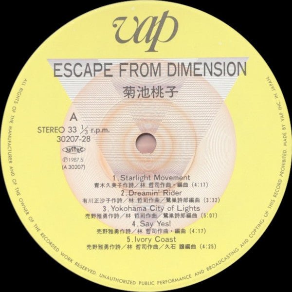 Momoko Kikuchi - Escape From Dimension (Japan Import) - Inner Ocean Records