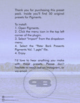Pigments Presets Vol. 1 by Peter Bark - Inner Ocean Records