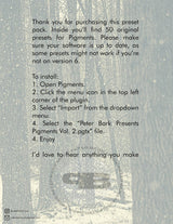 Pigments Presets Vol. 2 by Peter Bark - Inner Ocean Records