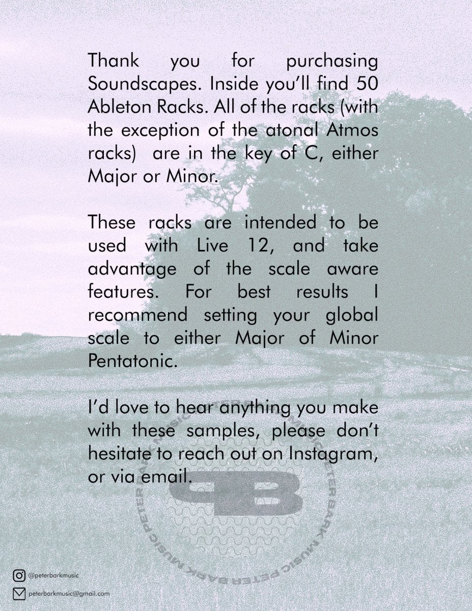 Soundscape Ableton Instrument Racks by Peter Bark - Inner Ocean Records